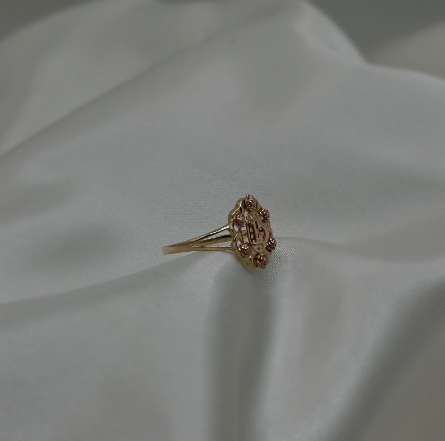 14k Gold Flower Quince Ring