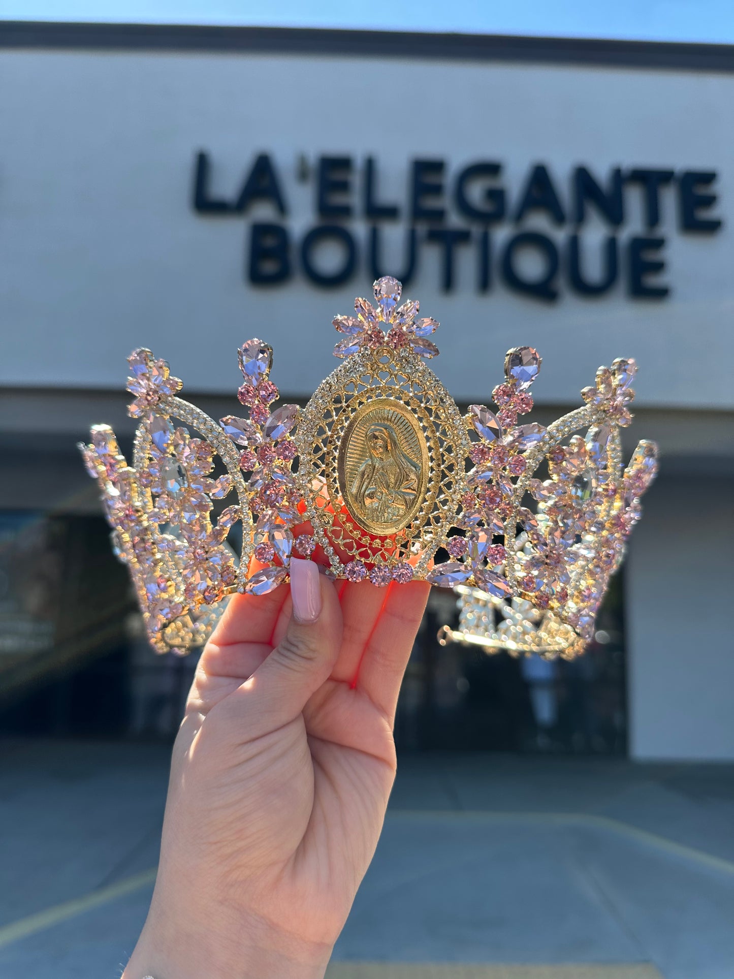 Virgen crown pink/gold