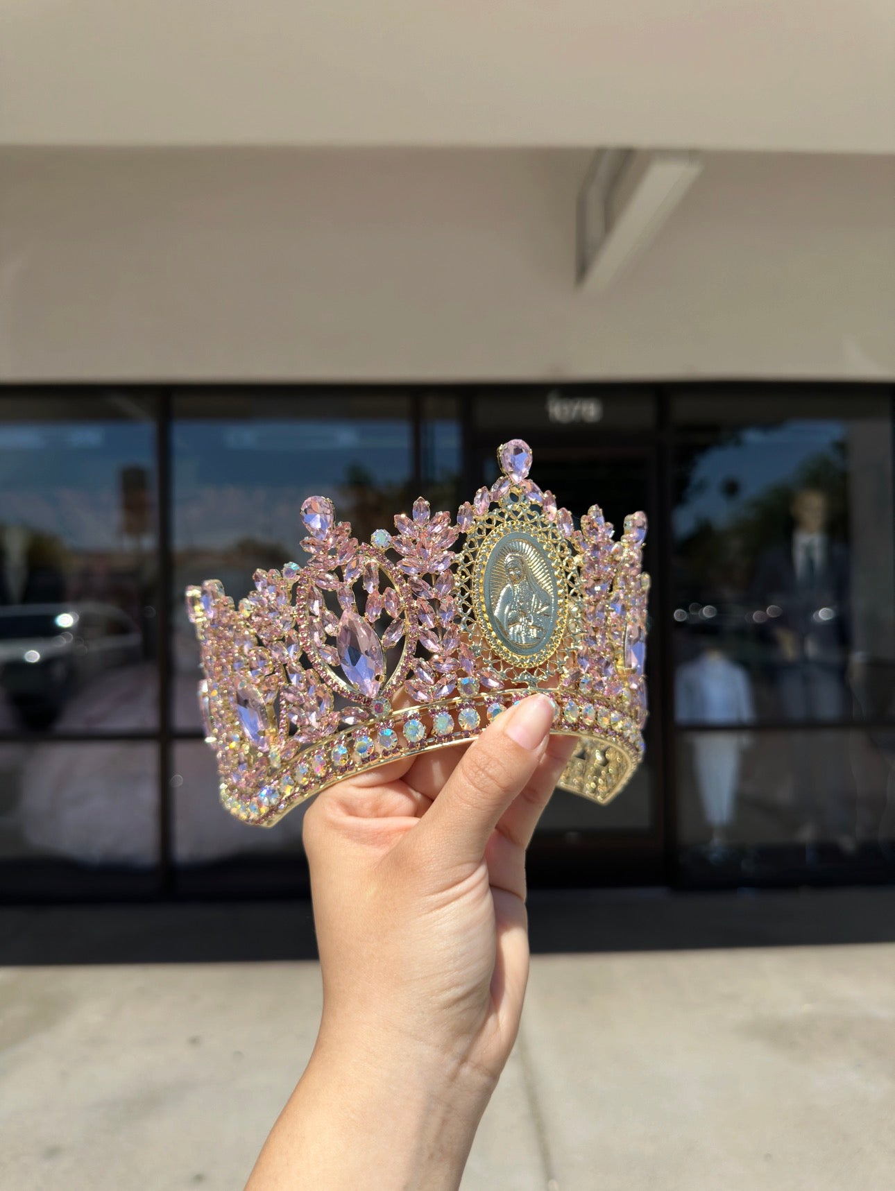 Virgin Mary Crown Pink/Gold Crown