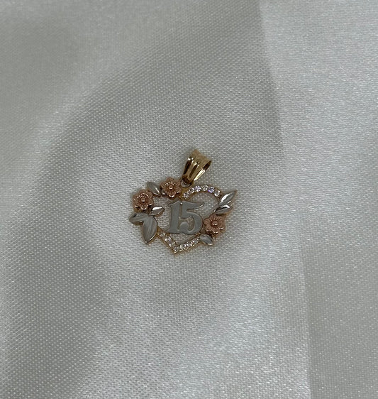 14k gold quince pendant